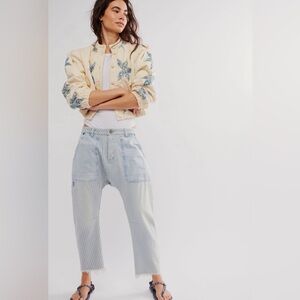 One Teaspoon X Free People Painters Stripe Sinners Jeans